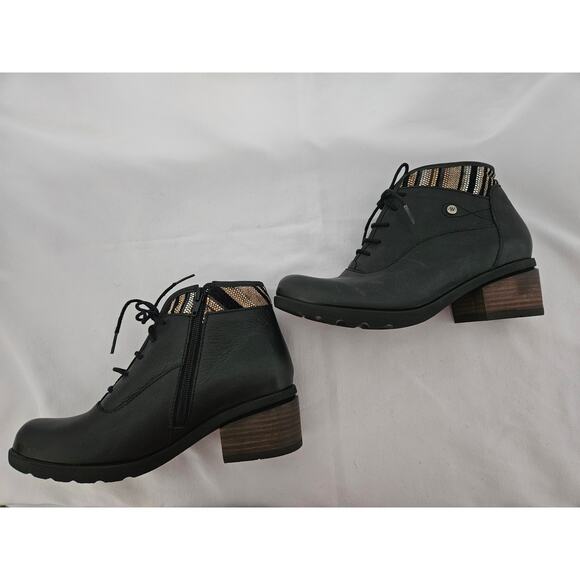 Wolky Black Leather Lace Up Stratton Ankle Boot sz 37 (US 6) $219 NWOB Casual - Picture 10 of 10